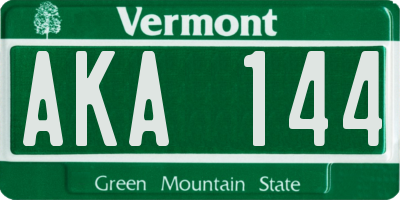 VT license plate AKA144