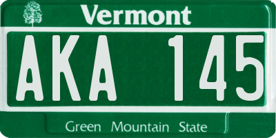 VT license plate AKA145