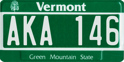 VT license plate AKA146