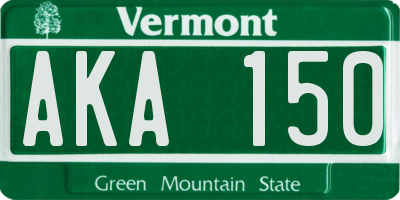 VT license plate AKA150
