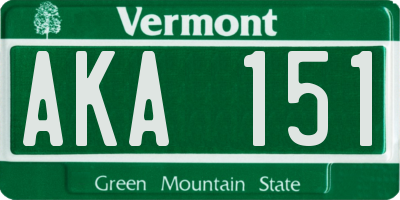 VT license plate AKA151