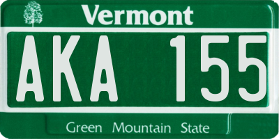 VT license plate AKA155