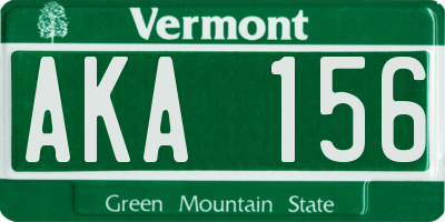 VT license plate AKA156