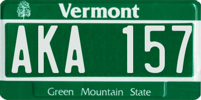VT license plate AKA157