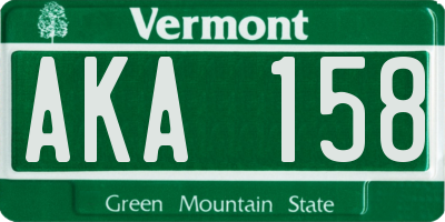 VT license plate AKA158