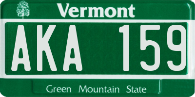 VT license plate AKA159