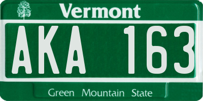 VT license plate AKA163