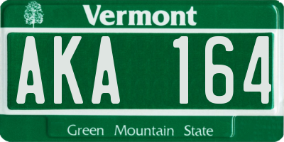 VT license plate AKA164