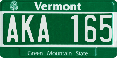 VT license plate AKA165