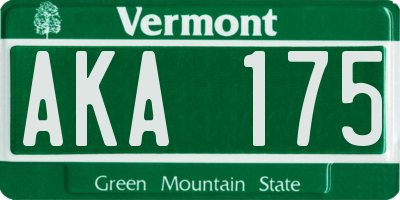 VT license plate AKA175