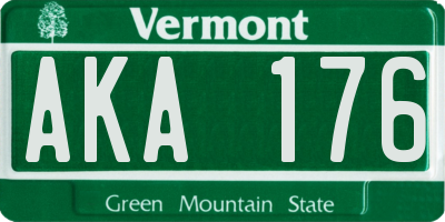 VT license plate AKA176
