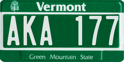 VT license plate AKA177