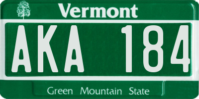 VT license plate AKA184