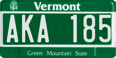 VT license plate AKA185
