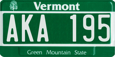 VT license plate AKA195