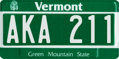 VT license plate AKA211