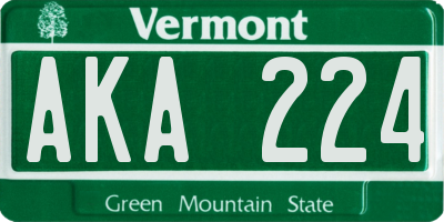 VT license plate AKA224