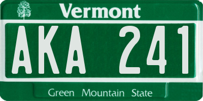 VT license plate AKA241