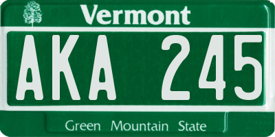 VT license plate AKA245
