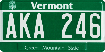 VT license plate AKA246