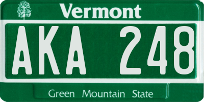 VT license plate AKA248