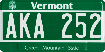 VT license plate AKA252