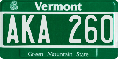 VT license plate AKA260