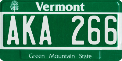 VT license plate AKA266