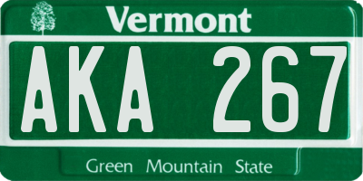 VT license plate AKA267