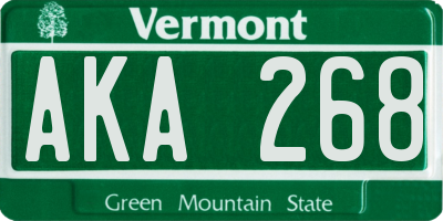 VT license plate AKA268