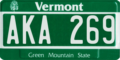 VT license plate AKA269