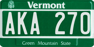 VT license plate AKA270