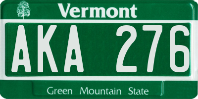 VT license plate AKA276