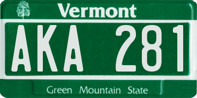 VT license plate AKA281