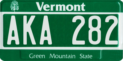 VT license plate AKA282