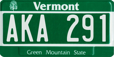 VT license plate AKA291