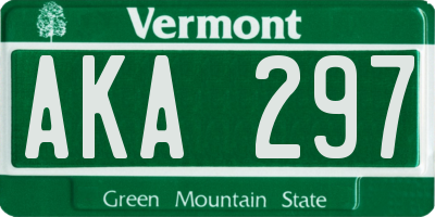 VT license plate AKA297