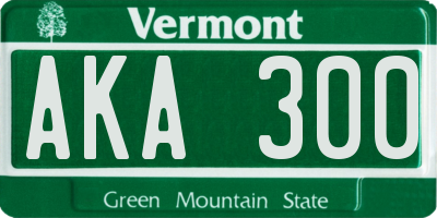 VT license plate AKA300