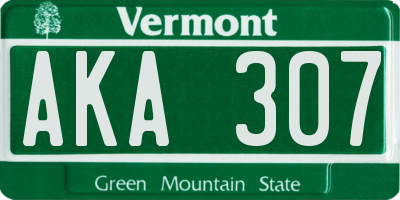 VT license plate AKA307