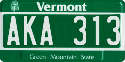 VT license plate AKA313