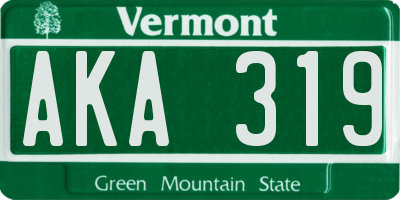 VT license plate AKA319