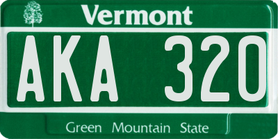 VT license plate AKA320