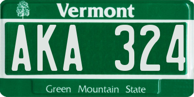 VT license plate AKA324