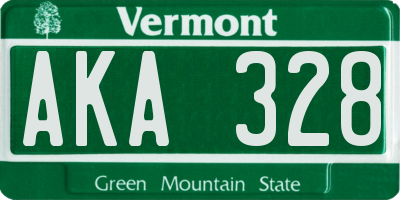 VT license plate AKA328