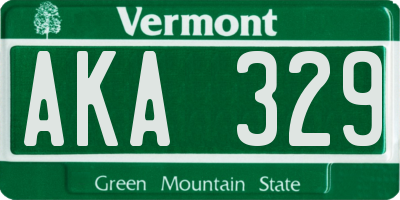 VT license plate AKA329