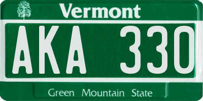 VT license plate AKA330
