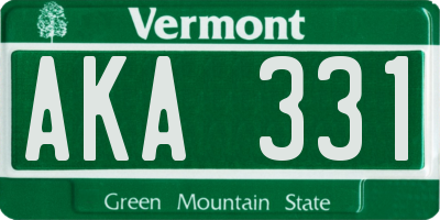 VT license plate AKA331