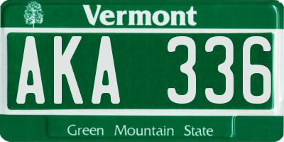 VT license plate AKA336