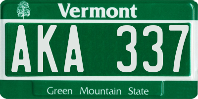 VT license plate AKA337