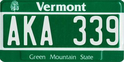 VT license plate AKA339